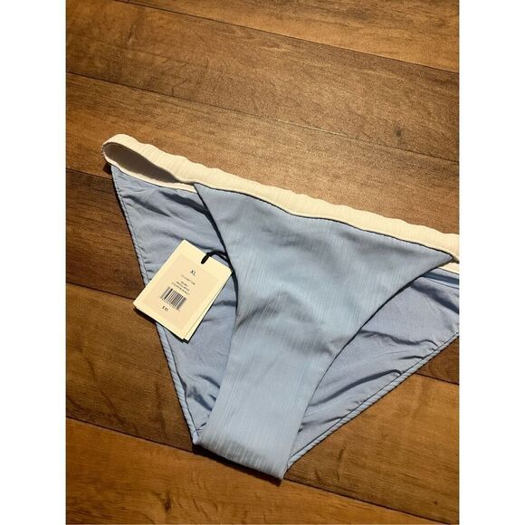 Onia Leila Blue With White Trim Bikini Bottom Woman’s Size XL NEW MSRP $95 - Picture 3 of 9